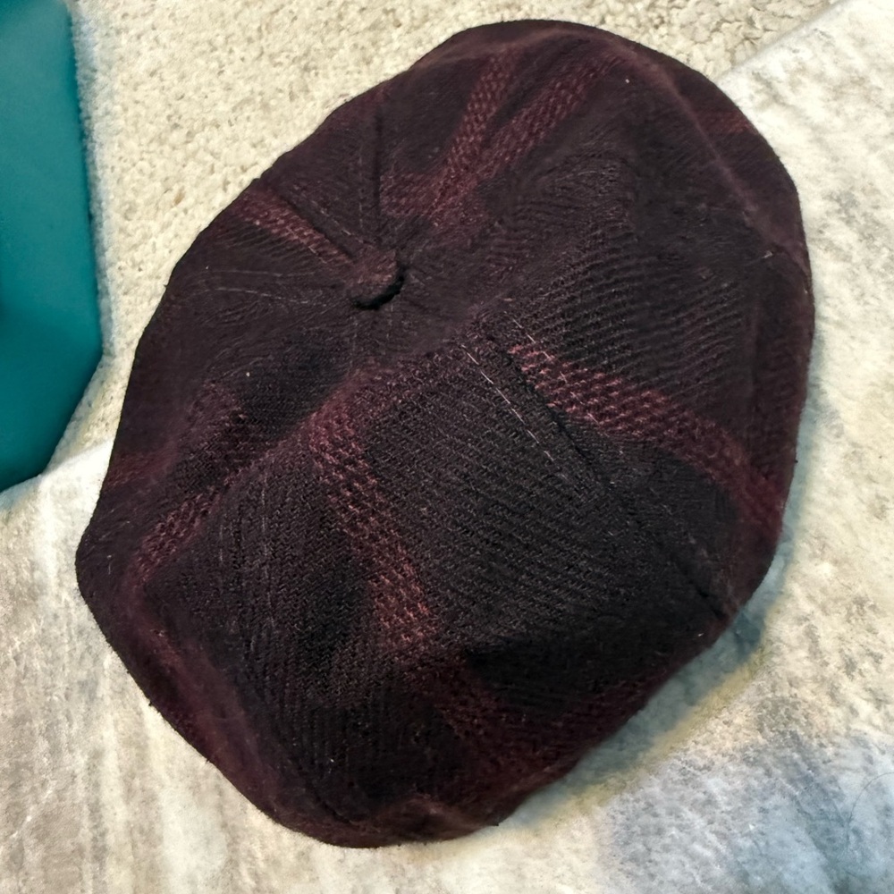 Elegant Black and Burgundy Men's Hat